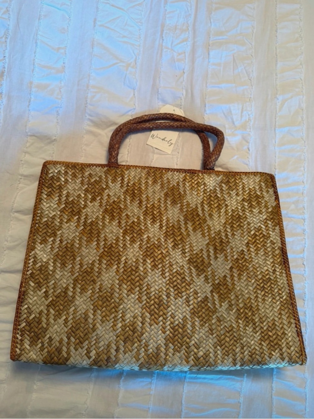 NWT Wonderly Woven Tote Bag | Boho Neutral Handbag